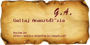 Gallaj Anasztázia névjegykártya